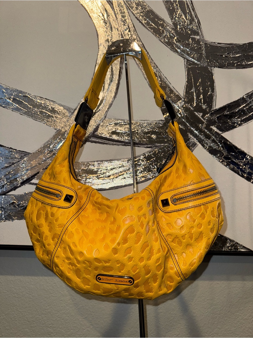 Betsey Johnson Leather Animal Print Hobo Shoulder Bag 🐆
